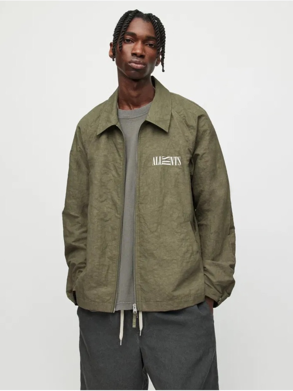 All Saints Breaker jacket in Olive